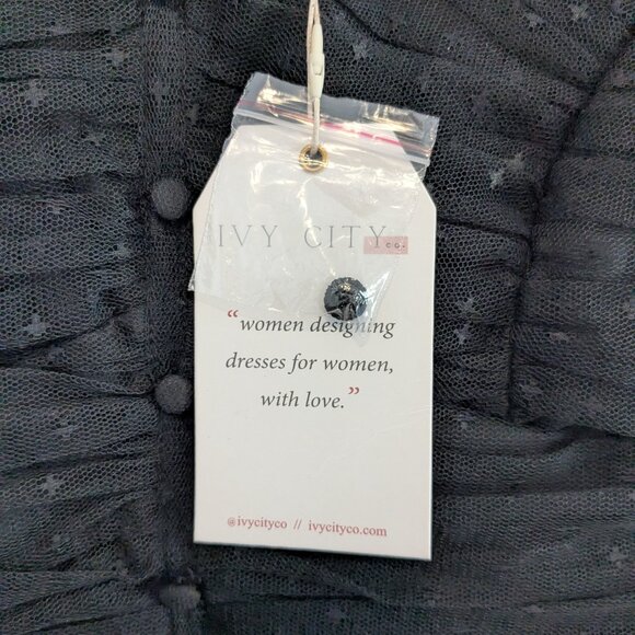 NWT Ivy City Co Gala Tulle Dress Small Whimsical Gather Skeleton Black Ballerina - Picture 4 of 16